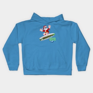 Santa on Good Waves Kids Hoodie